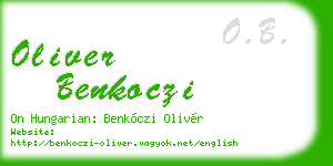 oliver benkoczi business card