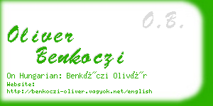 oliver benkoczi business card